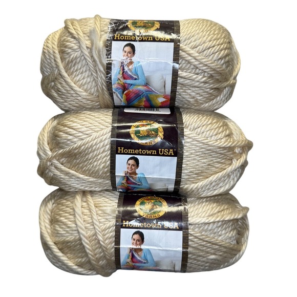 lion brand Other - (3 Pack) Lion Brand Yarn 135-099 Hometown USA Super Bulky 6 Yarn Los Angeles Tan